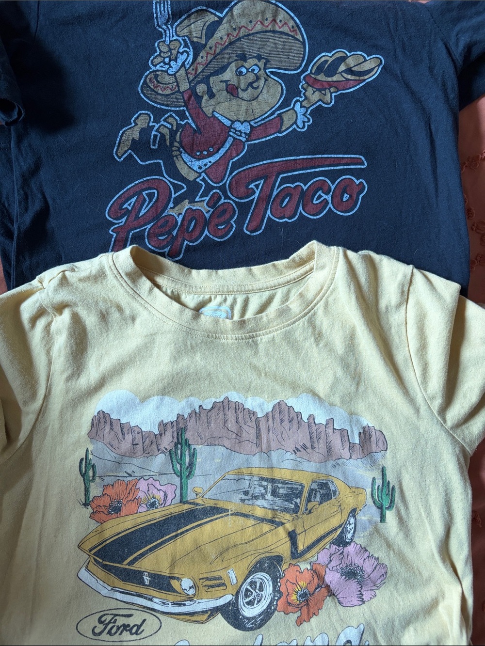 Ford Yellow Graphic Tee with Vintage Mustang Print